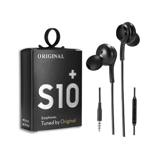 Auricular S10+ Enchufe 3.5mm Negro